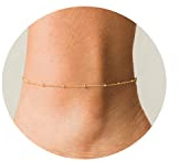 foyjoey Dainty Ankle Bracelets for Women 18K Gold Plated Satellite Beaded Chain Anklets Simple Anklet Minimalist Summer Beach Foot Jewelry Christmas