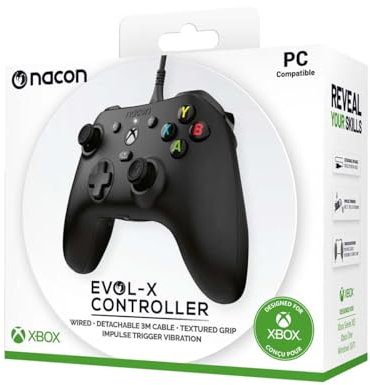 Nacon Manette filaire EVOL-X pour Xbox Series X/S, compatible PC avec un câble détachable de 3 mètres