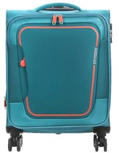 American Tourister EXP TSA PULSONIC Asphalt Black 55 Spinner Mixte Adulte, Asphalt Black, 55, Case, Turquoise (Bleu Sarcelle), Spinner S (55 cm - 40.5/43.5 L), Étui
