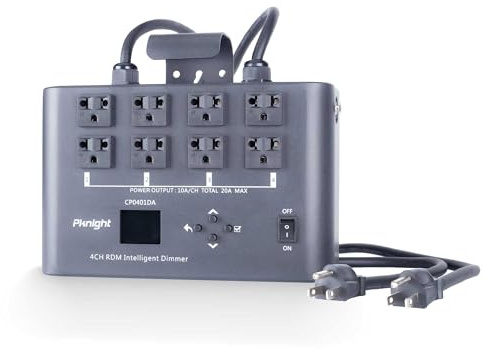 Pknight 4-Channel RDM/DMX Dimmer/Switch/Relay Pack, No Dummy Load Required, Flicker-Free LED Control