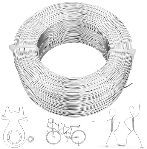 Txeouse Wire,Basteldraht 1mm×200m,Silberdraht,Draht Zum Basteln,Schmuckdraht Silber,Aluminiumdraht,Modellierdraht,für DIY,Schmuckherstellung,Handwerk Modellbau