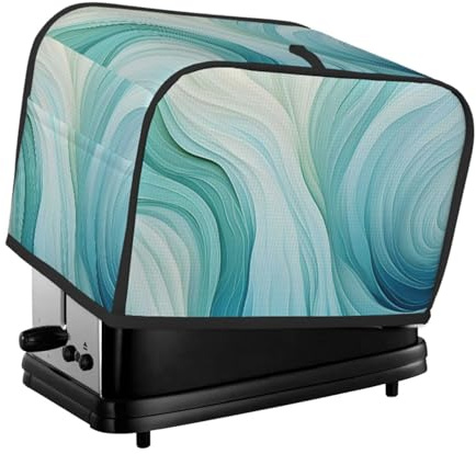 JXDXHCW Teal Green Abstract 2 Slice Toaster Cover Wide Slot Dustproof Bread Maker Cover Fingerprint Protection Kitchen Appliance Cover Toaster Bag