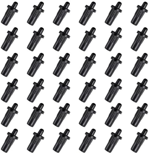 QUARKZMAN 7,5mm Gabinete Puerta Reparación Pasadores, 36uds Plástico Amortiguador Reemplazo Pasadores Resorte Eje Cargado Pasadores Muebles Puerta Panel Conector, Negro