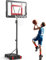 Basketballkorb Outdoor Kinder: 150-210 cm Höhenverstellbar Basketball ständer mit 80x60 cm bruchsichere Rückwand, Vergrößerter Basis und Rollen für Kinder