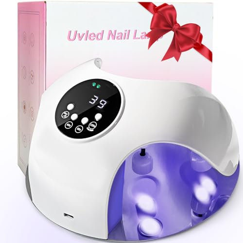 FOLAI 49 W UV Lamp for Gel Nails Dryer each nail accurately Double Speed Curing with 4 Timers LCD Display Smart Sensor for All Gel Nail Polish Beginners and Professionals Gift