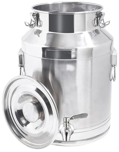 aliooila Bidon Inox Pour Huile d Olive 5-88 Litres Avec Robinet,Bidon Inox Pour Huile d Olive Pour Le Riz, La Farine, Les Céréales,Capacity-14L