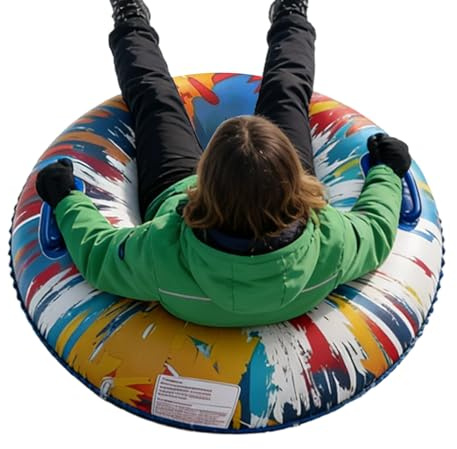Durable Snow Donut - PVC 92 x 92 cm | Inflatable Winter Funny Toy | Inflatable Sledge Tubes for Adults Girls Women Men Family Friends Outdoor