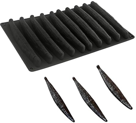 ZwaitL Stampo Antiaderente per Torta in Silicone, Cioccolato, 10 cavità, Stampo per baccelli Vaniglia, Perfetto per Feste e lezioni, stampi da Forno in elastomero per Torte