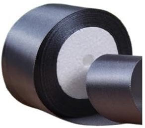 1 St 25 Yards/rulle 6 Mm Satinband for Bröllop Födelsedagsfest Presentinslagning Jul Halloween Festival Tillbehör Gör-det-själv-hantverksband(Dark Gray,10mm)