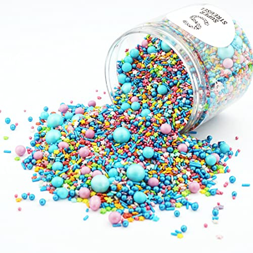 Super Streusel Luftikus | Back Deko Streusel Pastell | Bunte Streusel zum Dekorieren und verzieren | BPA Freie Dose | Ohne AZO Farbstoffe | Gemixt in Deutschland | (90g)