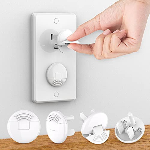 Outlet Covers (42 Pack) with Hidden Pull Handle Baby Proofing Plug Covers 3-Prong Child Safety Socket Cover Electrical Outlet Protectors Baby Proof Plug Protectors
