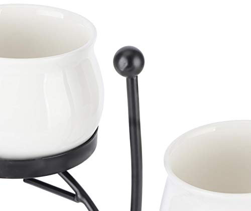 Ong Planta de la decoración del hogar de la combinación del Tenedor de exhibición de la Maceta de Las macetas para la Flor(RT016-H White Basin + Black Frame)