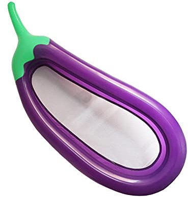 Greatideal Piscina Berenjena, Hamaca Flotante Piscina, Balsa Flotador Inflable con Forma Berenjena, Sillón Piscina, Cama Flotante Agua, para Adultos Y Niños
