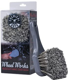 Chemical Guys ACCG09 Wheel Works Medium Duty Wheel & Body Brush, (Safe for Cars, Trucks, SUVs, RVs, Motorcycles, & More) Gray