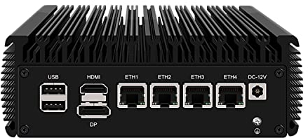 HUNSN Micro Firewall Appliance, Mini PC, VPN, Router PC, Intel N5105, RJ03, AES-NI, 4 x Intel 2.5GbE I226-V LAN, Type-C, TF, M.2 WiFi 6 Slot, Barebone, NO RAM, NO Storage, NO System