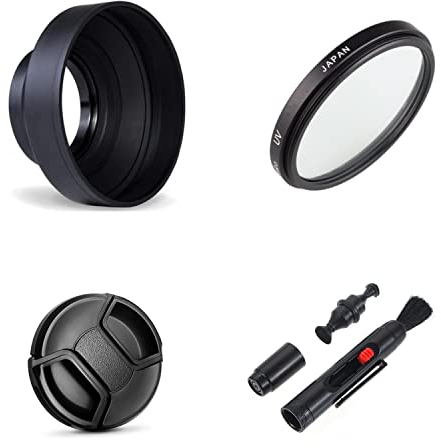 Ensemble d'accessoires pour Appareil Photo Canon EOS R10, R7 avec Objectif Canon RF-S 18-150 mm f/3.5-6.3 is STM incluant Un Pare-Soleil Pliable, Un Filtre UV, Un Capuchon d'objectif, Un Stylo
