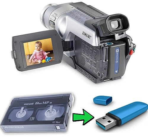 Hi8 8mm VCR Video Cassette Recorder, Play and Digitize Your Old 8mm and Hi8 Tapes