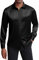 J.VER Men's Silk Satin Long Sleeve Dress Shirts Shiny Casual Button Down Shirt Luxury Party Prom Shirts, Black, Medium