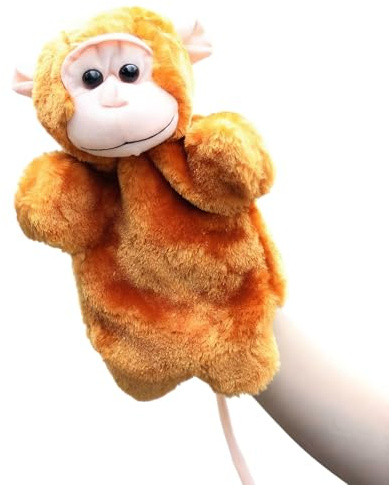LOMTRATS Dog Rabbit elephant Dove Dragon Goat Koala Panda Bear Sheep Cow Hand Puppets Plush Animals Toys for Imaginative Pretend Play Storytelling Gifts for Kids (Golden Monkey, Normal Size)