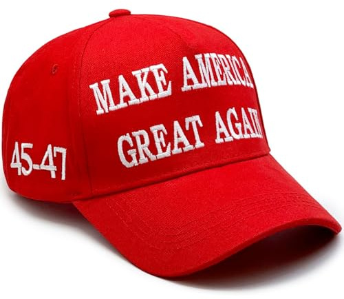 Trump Hat 2024 MAGA 45 47 Make America Great Again Mit USA-Flagge Cap Merchandise Geschenk für Damen Herren, Rot, Einheitsgröße
