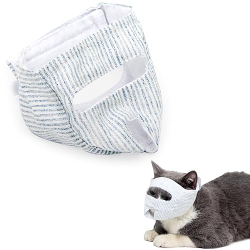 Niuhong Hocico Gato Cuidado Gato Anti-Mordeduras Transpirable Ajustable Evite Morder Masticando Protección Facial Transparente Cuidado Baño Suave Gatos Afeitarse Uñas Corte