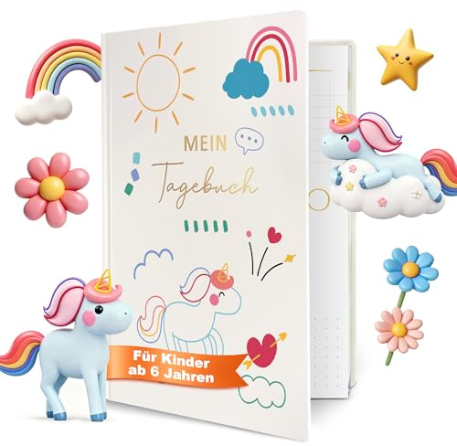 BIROYAL 5-Minuten Gefühlstagebuch Kinder 6-12 Jahre, 24 Wochen Tagebuch Kinder, Gefühle Buch für Dankbarkeit erlernen, Dankbarkeitstagebuch & Achtsamkeitstagebuch für Mädchen & Jungs, ein gutes Gefühl