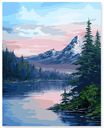 Clynt Paint by Numbers Kits for Adults, Painting by Number Kits On Canvas,DIY Color Oil Painting Acrylic Paints,Home Wall Decor 16x20inch/40×50CM, Without Frame (Mountain)