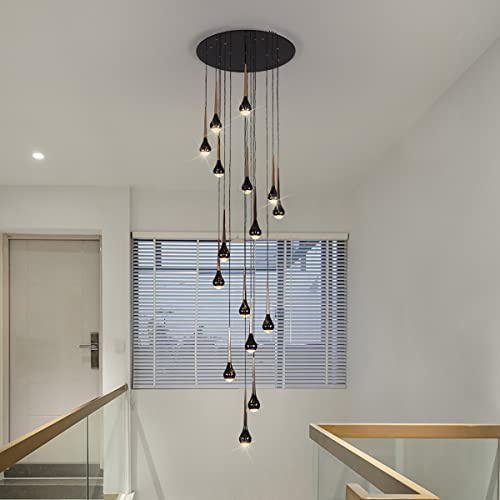PTLYE Lustre à LED Moderne pour escalier, Lampe Suspendue pour Salle à Manger, éclairage pour Salon, Villa, escaliers, Lampes suspendues pour Plafond (Taille : 9 têtes)