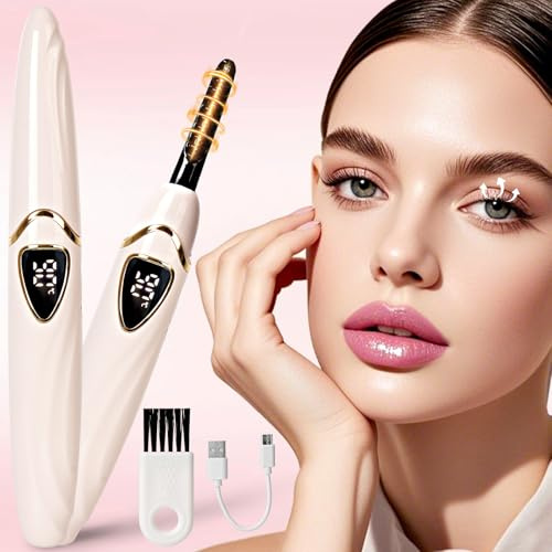 Rizador de Pestañas Eléctrico, S600 Heated Eyelash Curler USB Recargable Calentamiento Rápido en 10 Segundos Heated Lash Curler 60-90 ℃ con indicador LED Long Lasting
