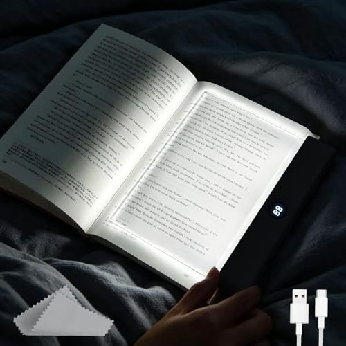 CHENBOOW Lampada da Lettura a LED,Luce Piatta a LED,Lucina Portatile per Leggere,Lampada Libro Piatta,Generico Luce per Libri a LED Intelligente,per Leggere a Letto