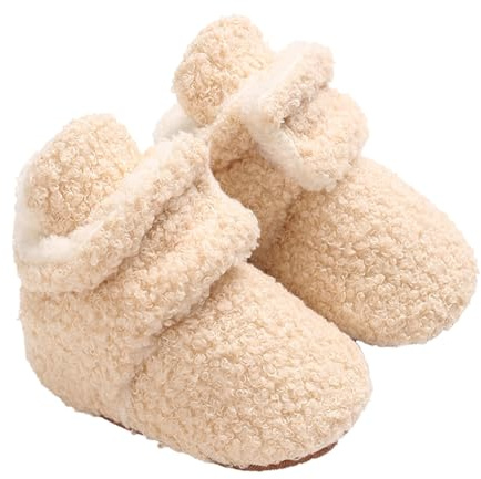 Generisch Bottes d'hiver pour bébé fille - Chaussures de neige pour nouveau-né - Semelle à enfiler - Douces et chaudes - Chaussures d'apprentissage