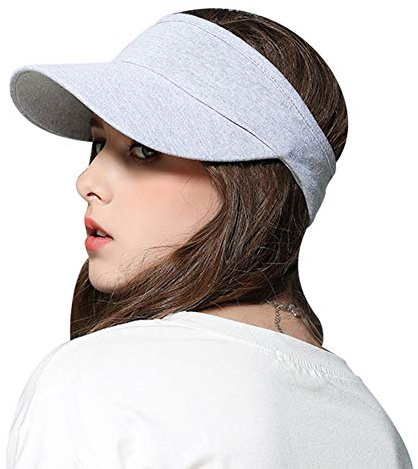 Gisdanchz sport solskärm pannband hatt med elastiskt band för utomhus golf tennis löpning vandring BP-Light Gray 6 7/8-7 3/8