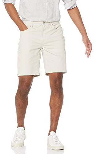 Amazon Essentials Men's Slim-Fit Stretch 5-Pocket Shorts, 9” (22.9cm) Inseam, Biege, 36W