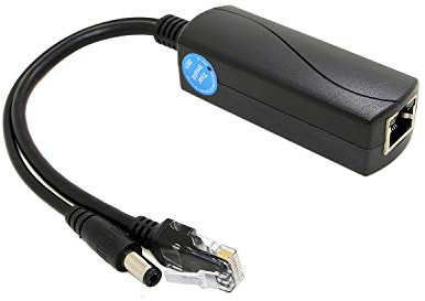 Revotech 12V/2A Activo, PoE Divisor DC 5.5 * 2.5mm Enchufe, 48V PoE to DC 12V/2A Salida, Cumple la Norma IEEE802.3af/at, Adaptador PoE para cámara IP (PS5712AT)