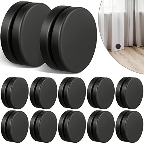 Jetec 12 Pairs Outdoor Curtain Weights Waterproof Magnetic Drapery Weights for Home Decor Bathroom, Shower, Liner, Flags Tablecloth to Stop Wind (Black)