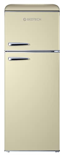 GEDTECH Refrigerateur double-porte vintage GDPV215CR - Couleur crème - Capacité 215L - Classe E