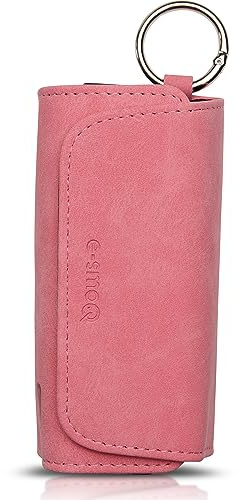 [20+ Colori] e-smoQ Custodia per IQOS ILUMA, Cover in Pelle PU di Alta Qualità - Borsello/Astuccio Sigaretta Elettronica, Organizer per Accessori (Rosa)