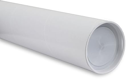 MagicWater Supply 5,1 cm x 45,7 cm weiße Versandrollen mit Kappen (1 Packung)