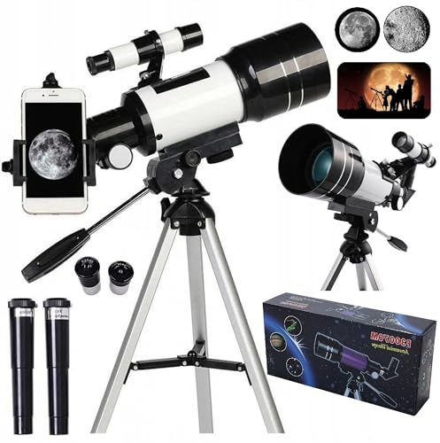iLogic Astronomisches Teleskop mit Barlow-Linse X3 und Zwei Vergrößerungsokularen für Vergrößerungen von x18 bis x180! Refraktor-Fernrohr + Okulare + Teleskopzubehör iLogic F30070M