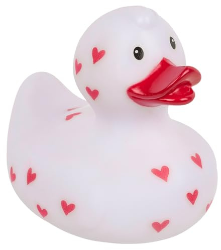 MIJOMA Anatra da bagno per bambini e adulti, materiale di alta qualità, durevole, circa 10 cm (amore)