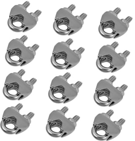 Anneome 12stücke Drahtseilklemmen Aus Edelstahl U-klemmen Für Kabelbefestigung Drahtseil-clip Mit Rutschfestem Gewinde Geeignet Für Terrassenmöbel Sonnensegel Und Deckenanker