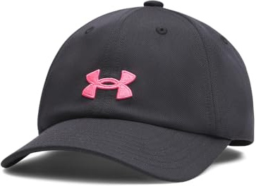 Under Armour Niña Blitzing Adjustable, Gorra con Visera Curva para una protección Solar eficaz, Gorra Deportiva Transpirable con Cierre ajustableBlack / / Super Pink,OSFM