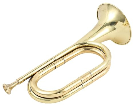 Kixolazr Trompette de cavalerie en laiton, corne de clairon en laiton | Robinets Clairon | Trompette jouet en or, instruments de musique pour groupe et orchestre, trompette de cavalerie à la mode pour