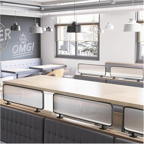 Divisor de mesa de cristal translúcido a rayas para comedor, valla baja para parrilla, 30 x 50 cm, elegante separador de media pared (negro)