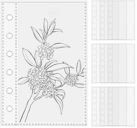 Pärmfickor 10-Pack Genomskinliga 6-Ring A7 Fotoarkfickor