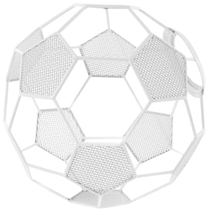 Luxshiny Vintage White Metal Football Lamp Shade Hollow-Out Cage Pendant Light Cover for Living Room Recreation Room Youth Room Lighting Fixture