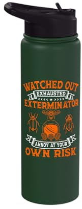 Exterminator Pest Control Eradicator Exhausted Terminator Stainless Steel Insulated Water Bottle