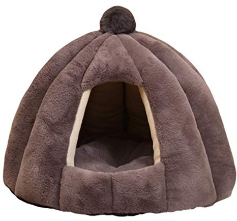 Beskie Pet Tent Cave Bed For Small Dogs Cats Kitty Pets Puppy Animals Removable Cushion Pumpkin Sleeping Bag Thick Fleece Warm Soft Dog Bed Cuddler Burrow House Hole Igloo
