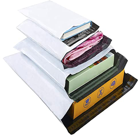 HVDHYY Versandtaschen Versandbeutel Weiß Blickdicht Neues Material Plastik Gemischt 100Stück C5 A4 B4 A3 Warensendung Kunststoff Selbstklebend Verschiedene Maße für Kleidung Gütern Textilien