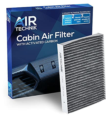 AirTechnik CF11810 Innenraumfilter mit Aktivkohle, Ersatz für Fiat 500L 14–20, 500X 16–23, Jeep Compass 17–24, Renegade 15–23, Alfa Romeo Tonale 2024, Dodge Hornet 2023–2024 – 68338536AA